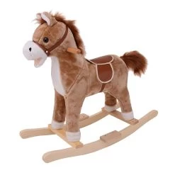 Merkloos Houten Hobbelpaard Met Geluid