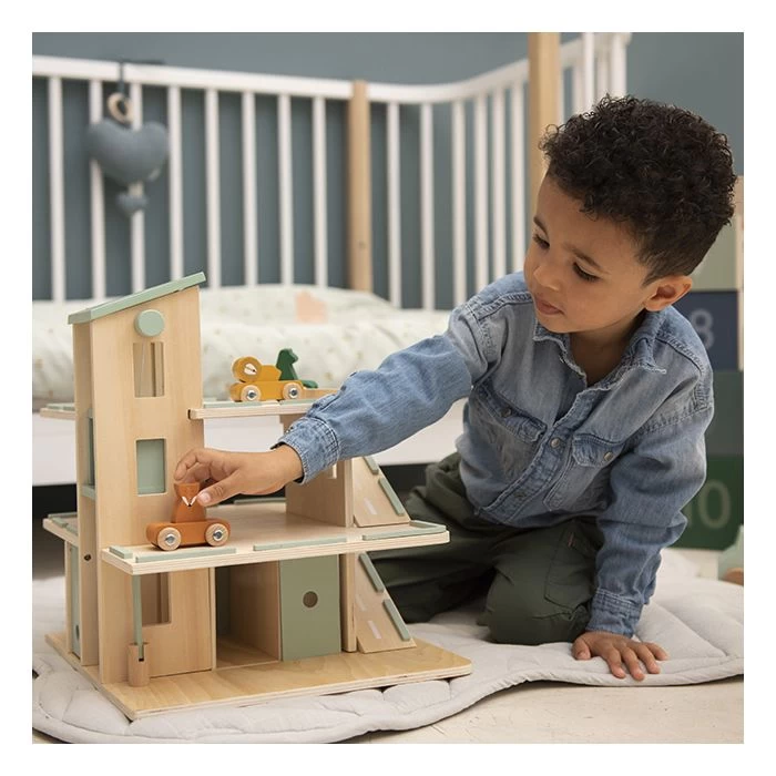 Trixie Houten Speelgoed Garage Met Inhoud 3 Trixie Houten Speelgoed Garage Met Inhoud