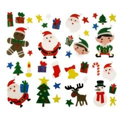 Merkloos Gel Raamstickers Kerst