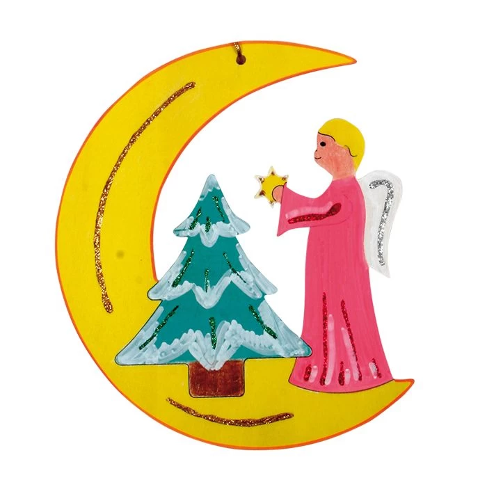 Merkloos Knutsel Kersthanger Kerstengel Van Hout 3 Merkloos Knutsel Kersthanger Kerstengel Van Hout