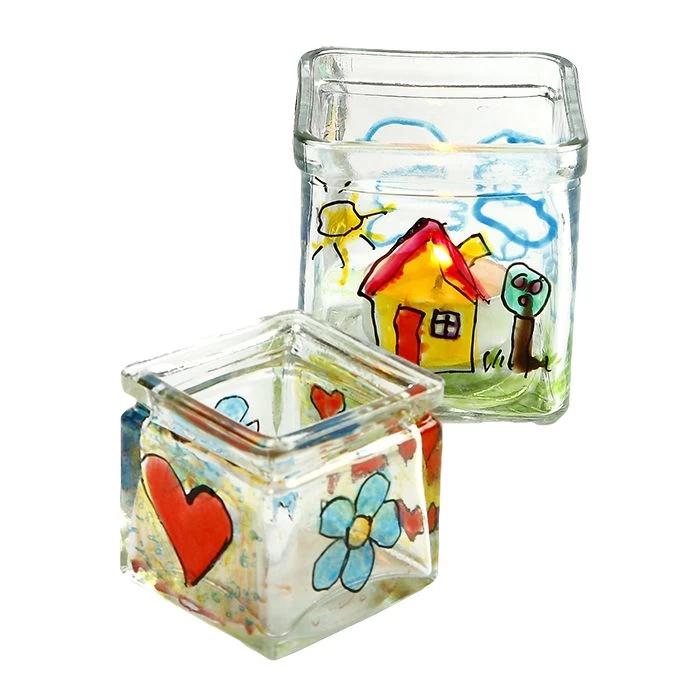 Merkloos Knutsel Potje Vierkant Van Glas 3 Merkloos Knutsel Potje Vierkant Van Glas