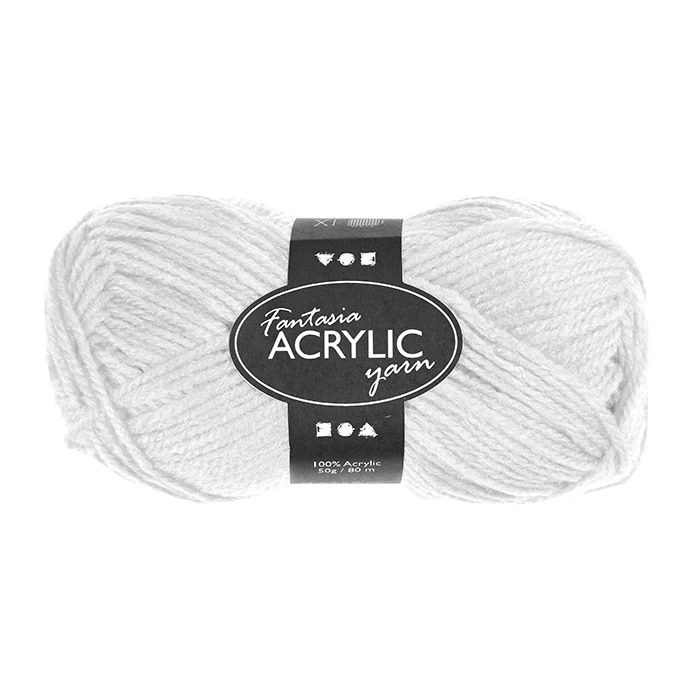 Merkloos Acryl Garen, Wit 3 Merkloos Acryl Garen, Wit