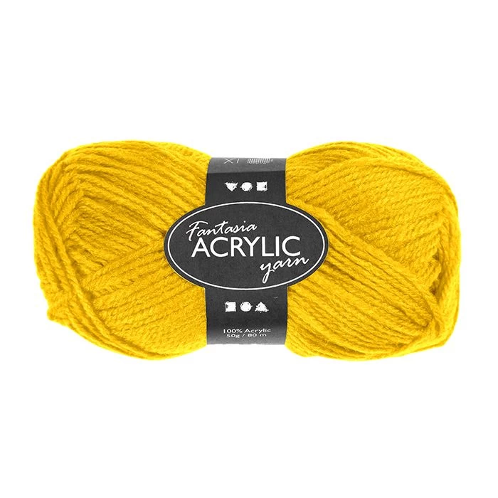 Merkloos Acryl Garen, Geel 3 Merkloos Acryl Garen, Geel