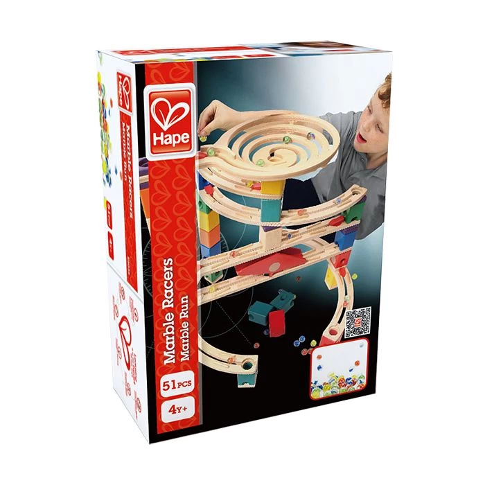 Hape Quadrilla Knikkerbaan Marble Racers 3 Hape Quadrilla Knikkerbaan Marble Racers