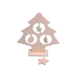 Merkloos Knutsel Kerstboom Met Ballen Van Hout