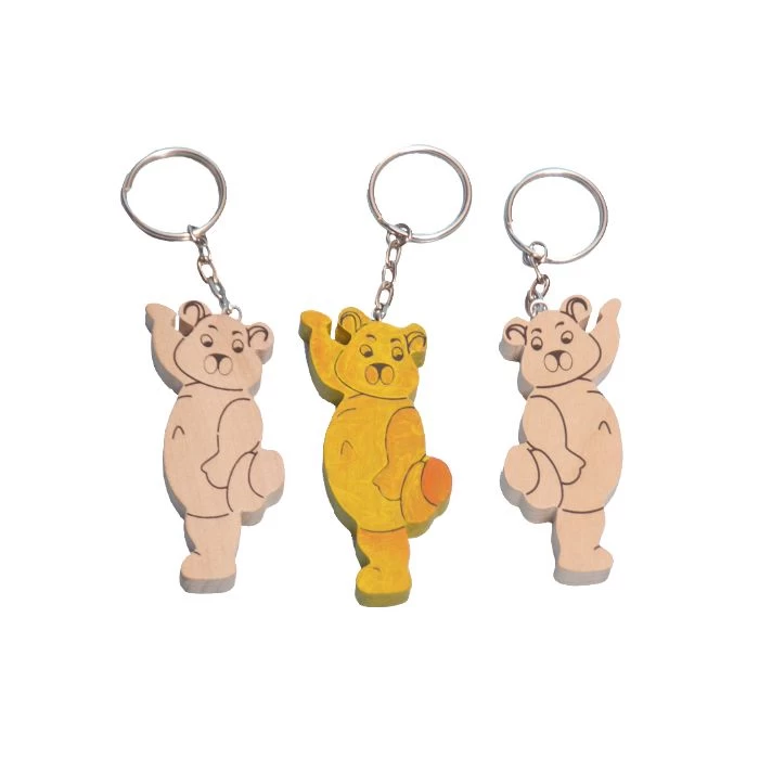 Merkloos Knutsel Sleutelhanger Beer Van Hout 3 Merkloos Knutsel Sleutelhanger Beer Van Hout